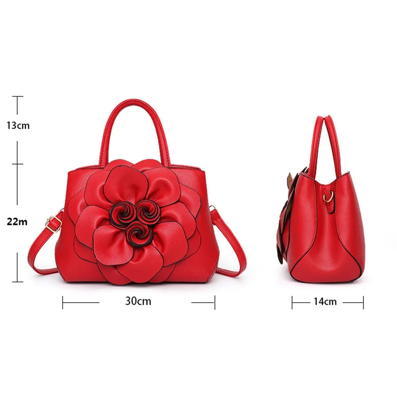 High Quality PU Leather Handbags For Women Bags Luxury Flower Designer Messenger Bags Female Large Capacity Crossbody Bag