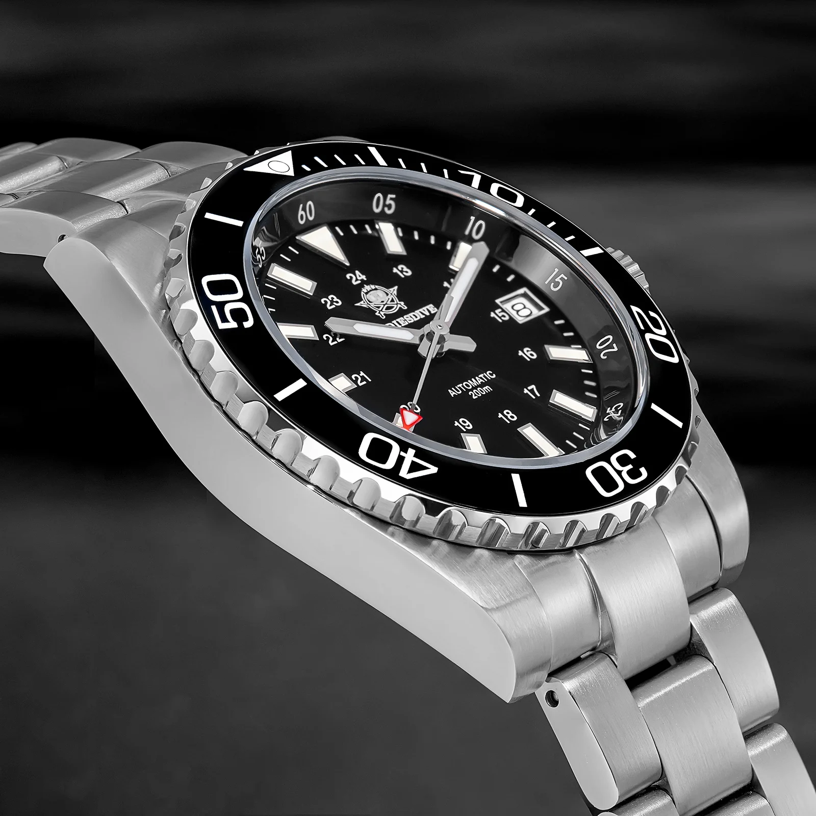 Addiesdive ساعات آلية الياقوت السيراميك الحافة عالية الجودة 200 متر مقاوم للماء غواص ساعة مضيئة ساعة أوتوماتيكية للرجال