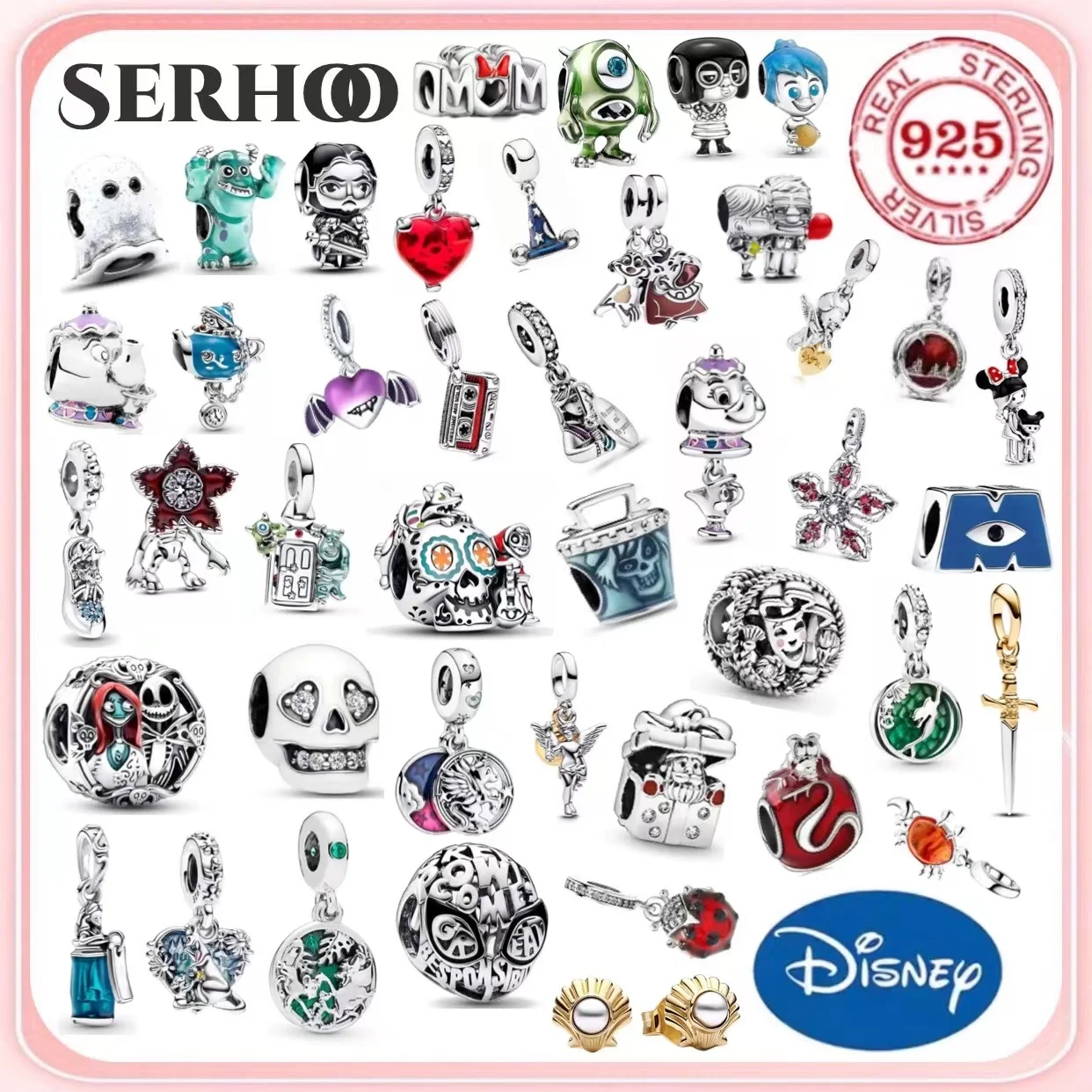 

Новинка 2025, популярные подвески, бусины Диснея, стерлинговое серебро S925, ювелирные изделия, подвески, бусины, оригинальные для женщин, браслет, ювелирные изделия «сделай сам», подарок