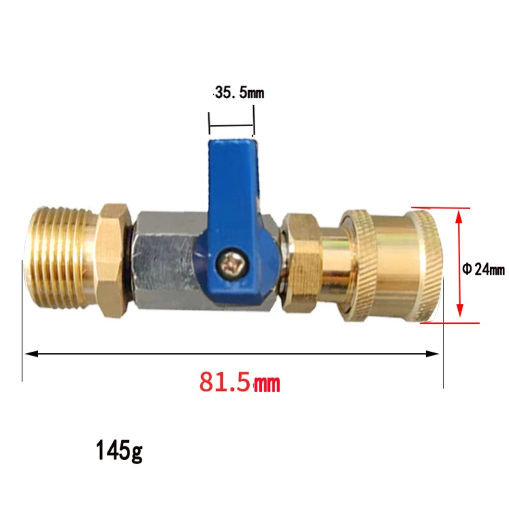 For M22 Hoses 14mm Adapter OnOff Switch Blue black Adapter For Pressure Washer Hoses Efficient Water Control Enhanced Efficiency