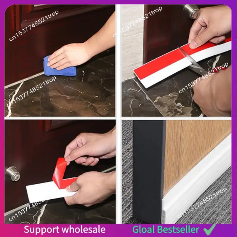 A38M 2Piece Door Draft Excluder Strip Self Adhesive Soundproof Door Seal Weather Proof Door Seal Strip For Doors