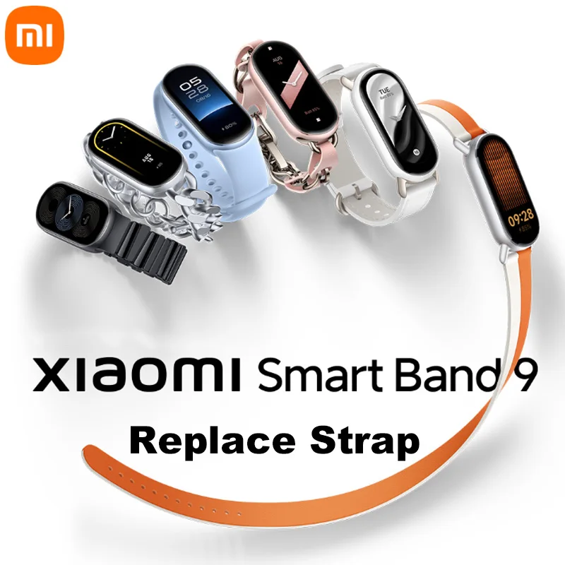 

Оригинальный сменный ремешок для Xiaomi Mi Band 9, тканый кожаный магнитный браслет, полый браслет с подвеской, спортивный модный сменный