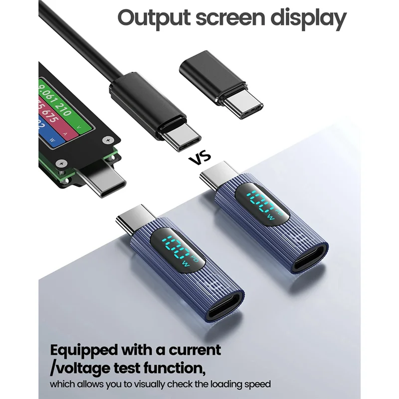 

TOOCKI USB C Adapter 100W Type C Power Meter Tester With Digital Display For ,Ipad Pro,Iphone 15 Gray