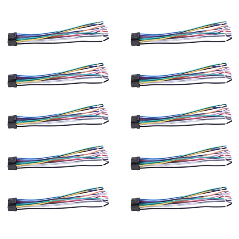 10X Car Cd Radio Audio Stereo Standard Harness Connector Wire Adapter Plug Cable For Alpine 9887