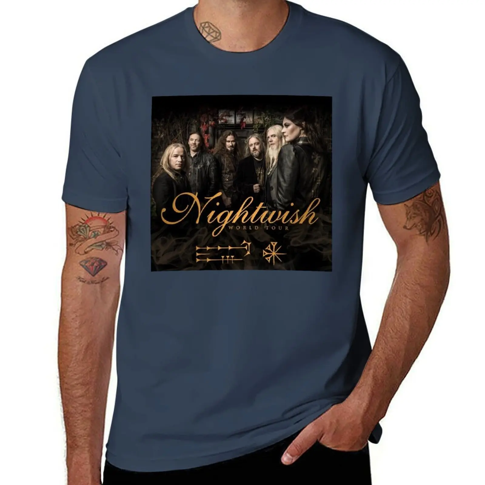 Camiseta da banda Nightwish Music Music Tour, camiseta casual anti-pilling