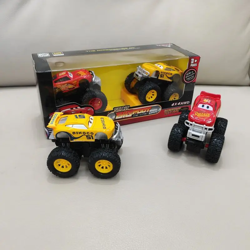 Hot Disney Toy Story 3 Stunt Model Car Lightning Mcqueen Inertial Free Wheel Alloy Body Car Toys Collection Boy Kids Gift Box
