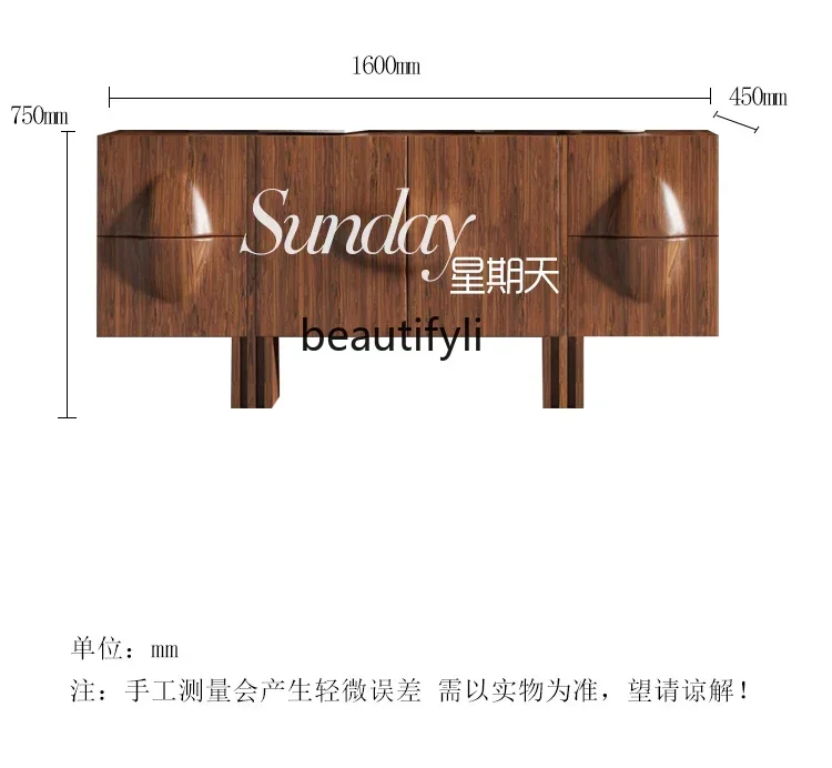 S Nordic retro chest cabinet light luxury living room locker large capacity porch cabinet can be customized