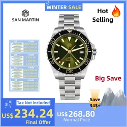 San Martin 39mm automatyczny zegarek męski NH34 Sport GMT nurkowanie 20Bar emaliowana tarcza Sapphire AR samonakręcający zegarek na rękę Montre SN0136