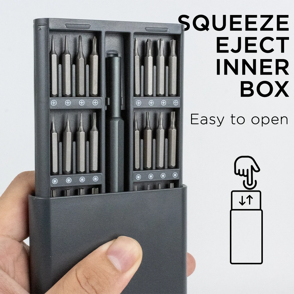Precision Screwdriver Set 25 in 1 Screw Driver Se Hexagonal Flat Head Magnetic Screwdriver Head for iPhone PC WatchCameraGlasses