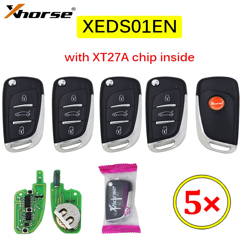 5PCS/LOT Xhorse XEDS01EN VVDI Super Remote with XT27 XT27A66 Chip Work for VVDI2 /VVDI MINI Key Tool/VVDI Key Tool Max