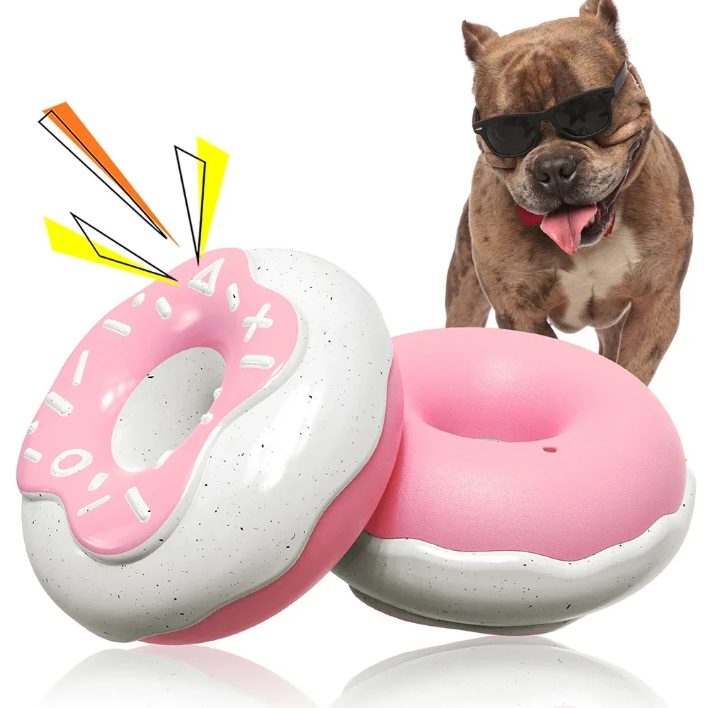 Pet Dog Toys for Medium Large Dogs Interactive Chew Donut Toys Teeth Cleaning Training Bite Resistant Toy Labrador Pug Supplies