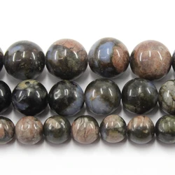 Natural Blue Llanite Opal Glaucophane 4 6 8 10MM Round Loose Strand Stone Beads For Jewelry Making Bracelets Necklace Earrings