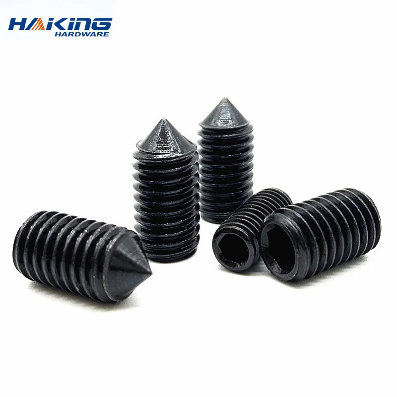 M2 M2.5 M3 M4 M5 M6 M8 Cone Point Grub Set Screws Bolts 304 Stainless Steel 12.9 Black Steel Allen Head Socket Hex Hexagon Screw