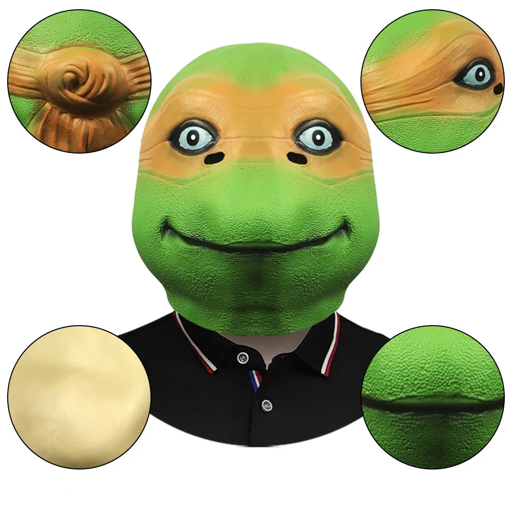 Froschmaske Tier-Vollkopf-Latexmaske Halloween-Cosplay-Kostüm für Erwachsene Partydekoration Requisiten Grün – Detail 4