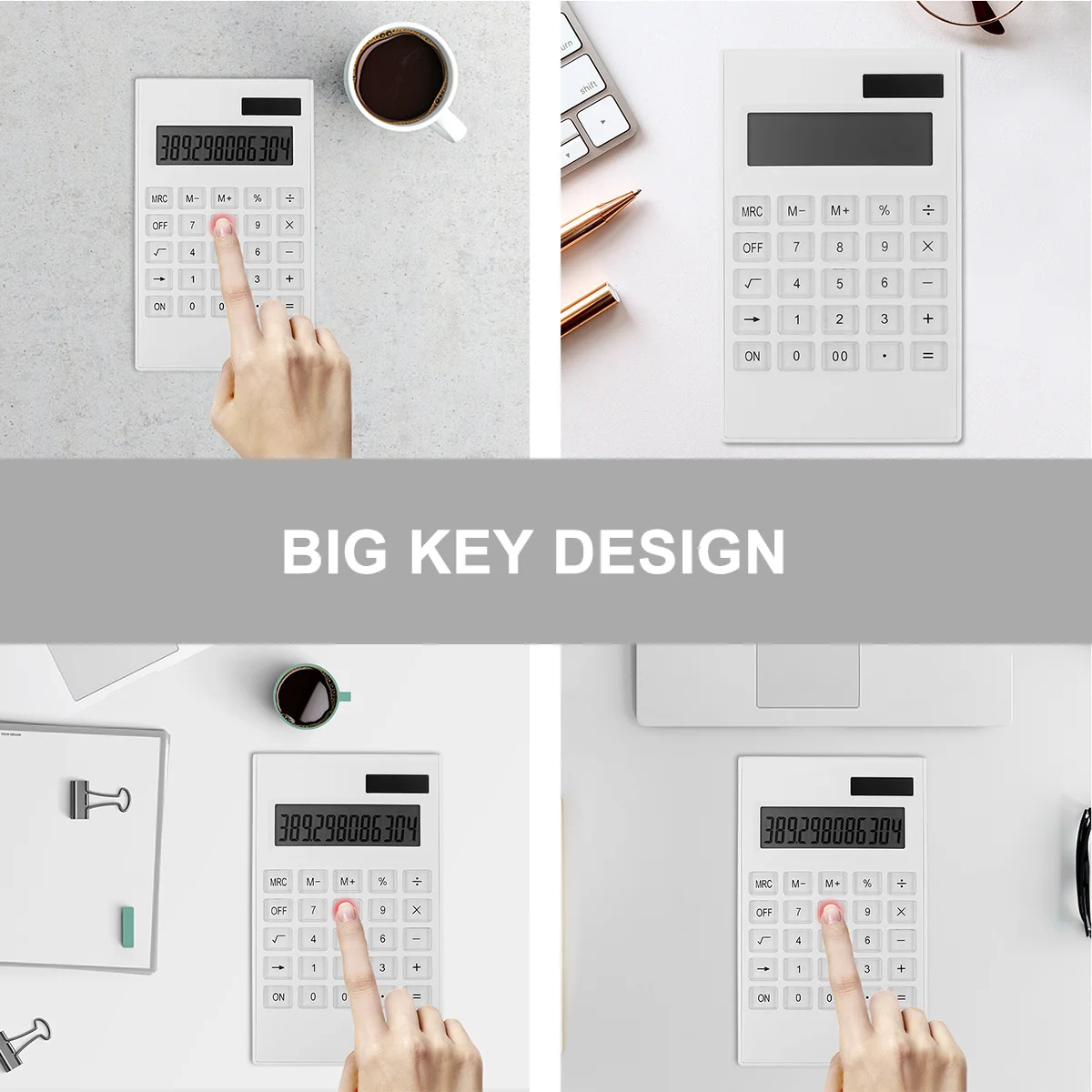 

1pc Solar Calculator Ultrathin Portable Electronic Calculator For Office School Home Use Durable Energy Efficient Compact