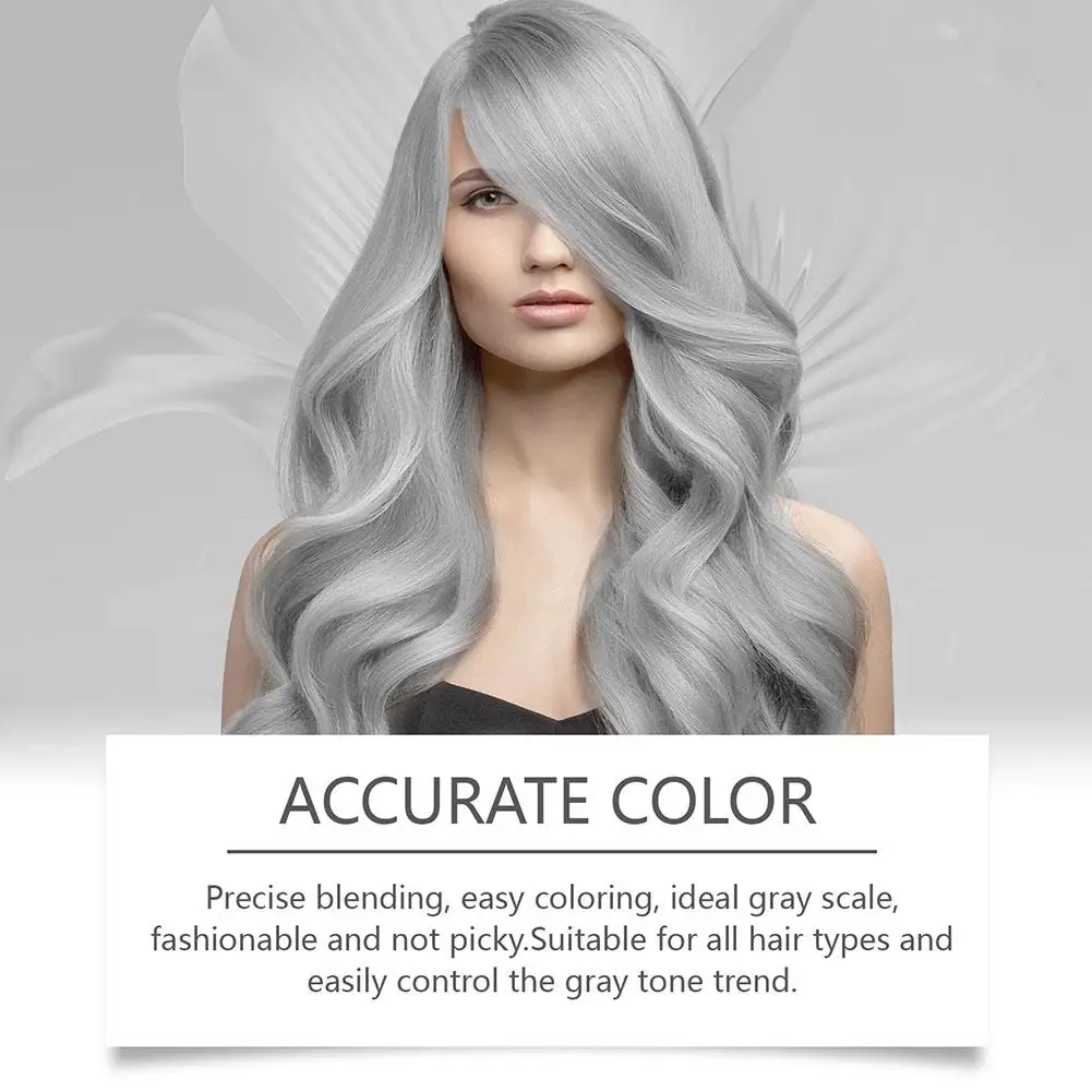 Gray DIY Super Strong Beauty Party Cool Pure Hair Dyeing Cream Suitable For Both Men And Women Beauty Cool Hair Coloring T2M9