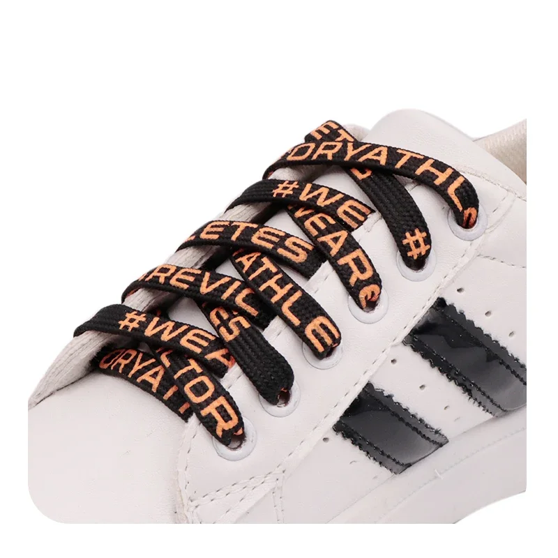 

Weiou Premium Shoelaces Silk Sceen String 8MM Excellent Cord for Unisex Sneaker "WEAREVICTOR" Printed Lacet Orange/Black Шнурки