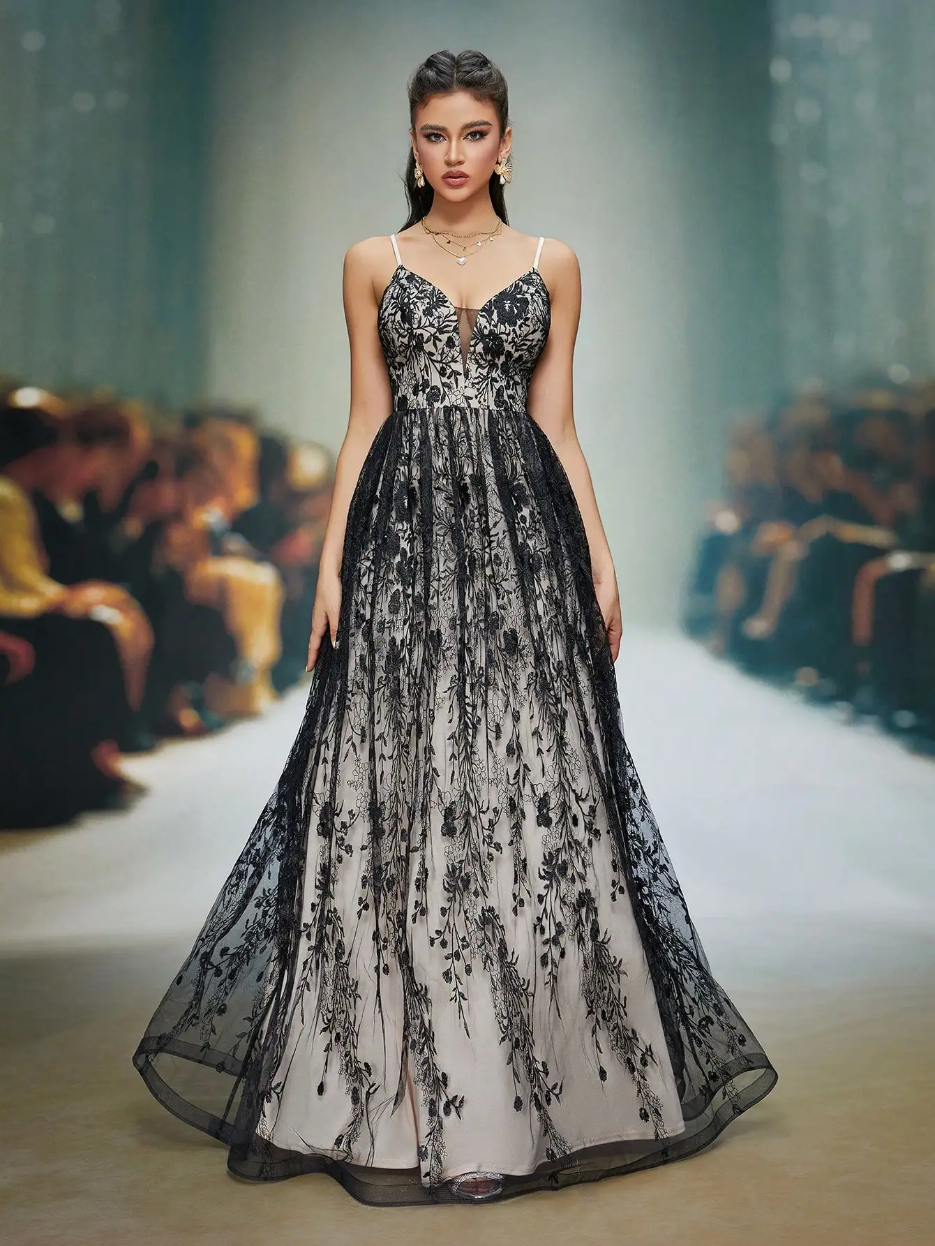 

MGIACY сексуальные подтяжки с вышитой сеткой в стиле пэчворк, большие качели, женское торжественное вечернее платье