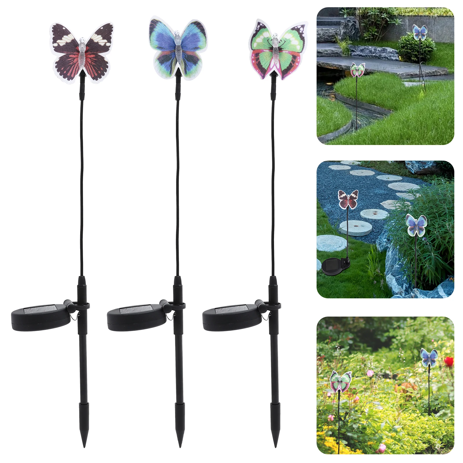 

3 Pcs Lights Ideal for Garden Decoration Waterproof LED L Lamps for Lawn Balcony Outdoor Use
