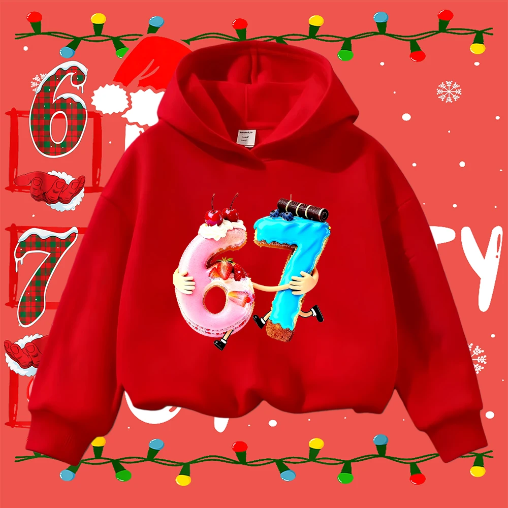 Felpa natalizia per bambini Cute 67 Cake Design Top pullover festivo per bambine e bambini
