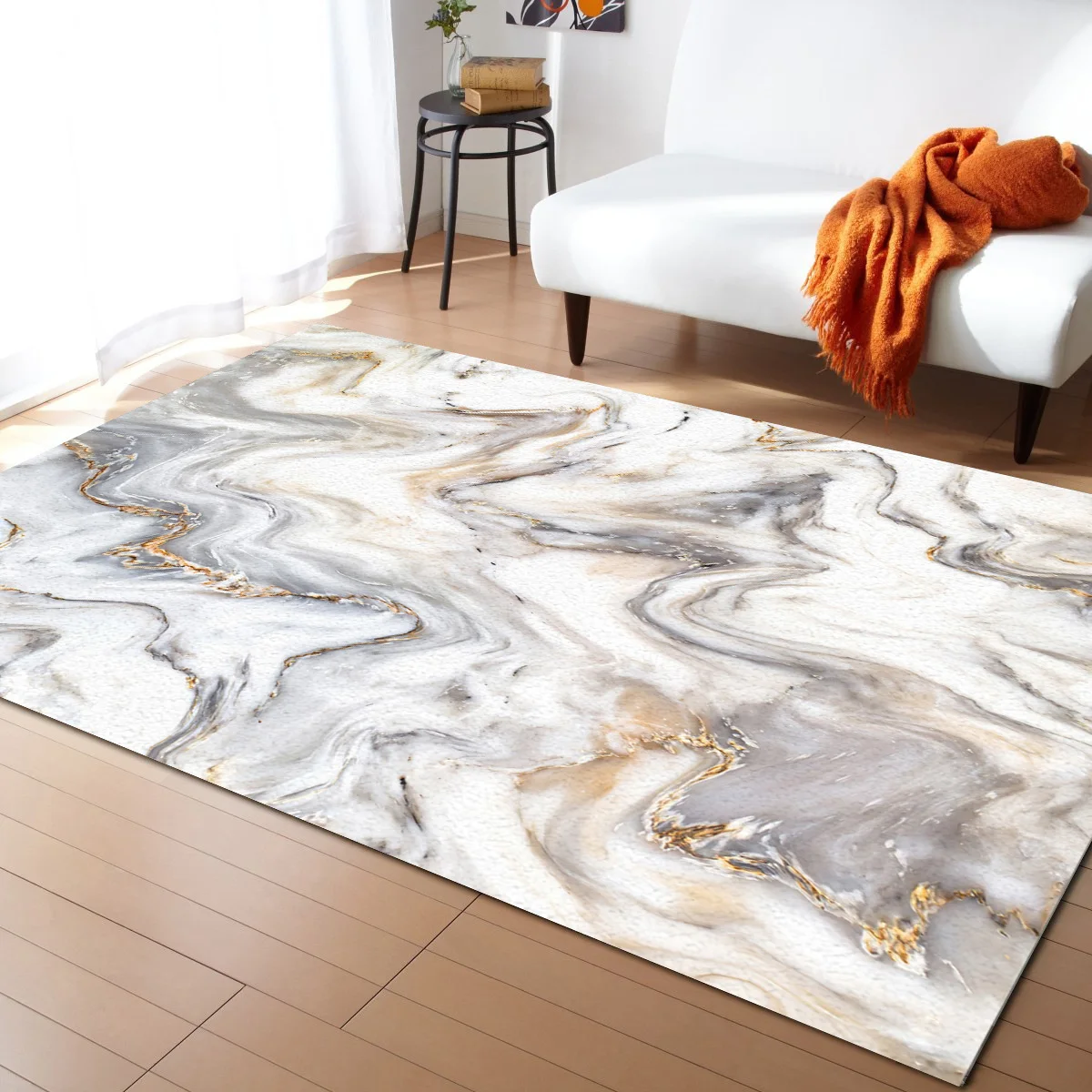 

Home Carpet Abstract Marble Texture Carpets for Living Room Anti-slip Carpet for Bedroom and Kitchen