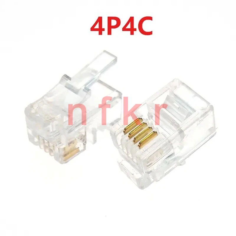 10PCS RJ11 4P4C 6P2C 6P4C 6P6C 8P8 Telephone Internet Modular Plug Jack RJ45 Connector RJ-11 Crystal Heads Gold-Plated