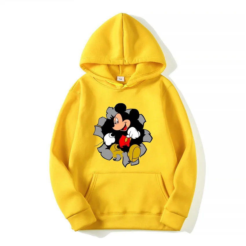 Hoodie Pria Mickey Mouse 2025 Atasan Pullover Wanita Musim Semi Musim Gugur Mode Baru Kaus Pakaian Pasangan Anime Kartun