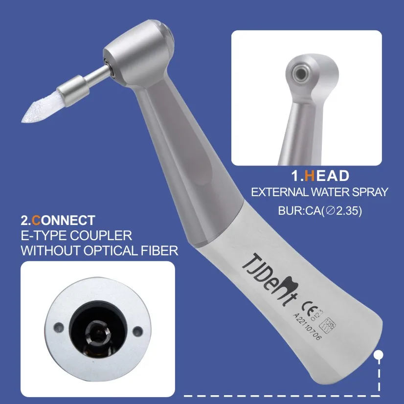 Dental Low Speed Handpiece FX Outer Water Spray Type Contra Angle Alumina Brushes 2.35MM