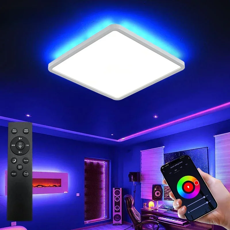 

Tuya Smart WiFi LED Ceiling Light RGB Lamps for Living Room Decor Bedroom Home Decorations Modern Atmosphere Lighting Fixture