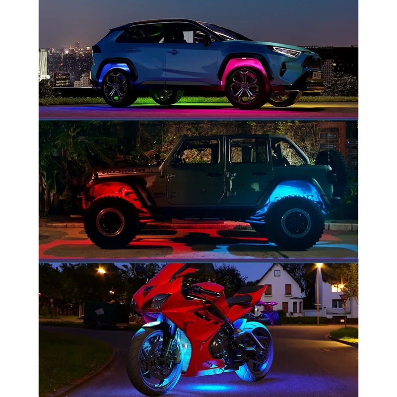 Car RGBW LED Rock Lights, With Smart APP Control, 64 Multicolor Underglow Neon Light Pods For Truck, Reactive Music Mode