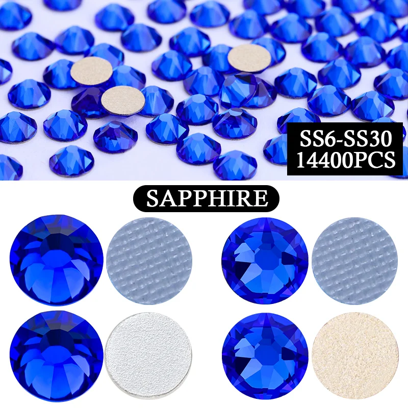 Großhandel Saphir/2088 Saphir Nicht-Hotfix & Hotfix Hochwertige Strass-Kristalle Glitzer für DIY-Bastelbedarf