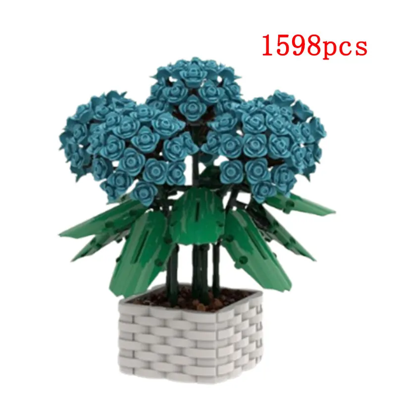 Spot MOC-107703 Small Particle Assembled Toy Hydrangea Eternal Flower Children's Gift Ornament