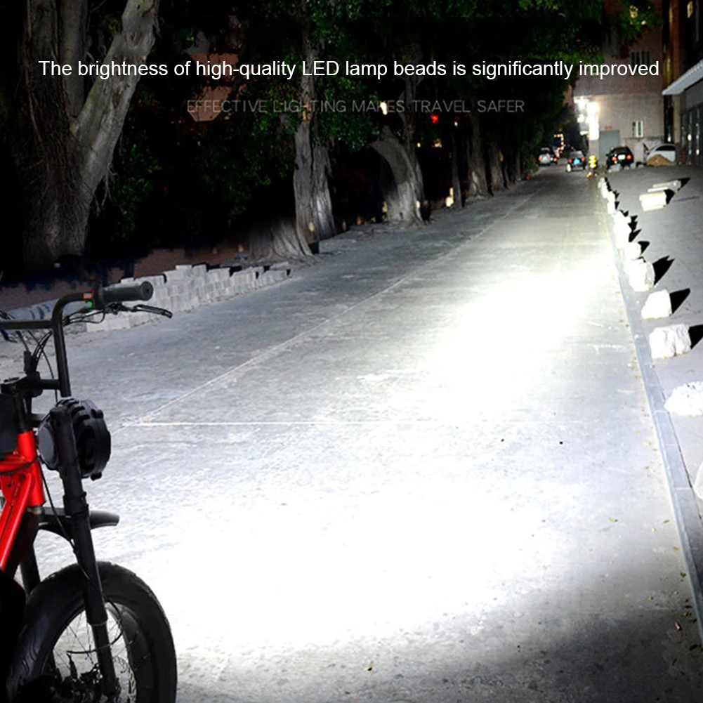 دراجة كهربائية دراجة نارية الجبهة ضوء سبائك الألومنيوم القرن الجبهة ضوء قابل للتعديل زاوية الضوء ليلة آمنة ركوب الملحقات