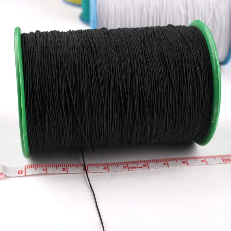 0.5MM core elastic thread extremely fine round elastic rope sewing bottom thread rubber band elastic belt large roll black white