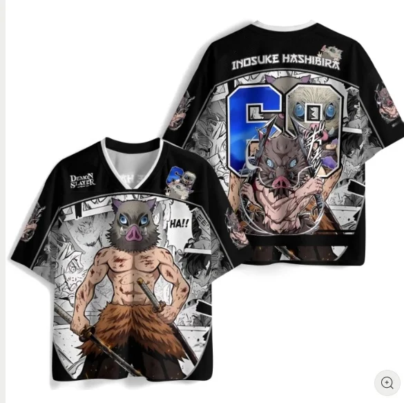 Ghost Slayer Blade Children's V-neck T-shirt Wild Boar Head Warrior Blade 3D Printed Men's T-shirt Women's T-shirt