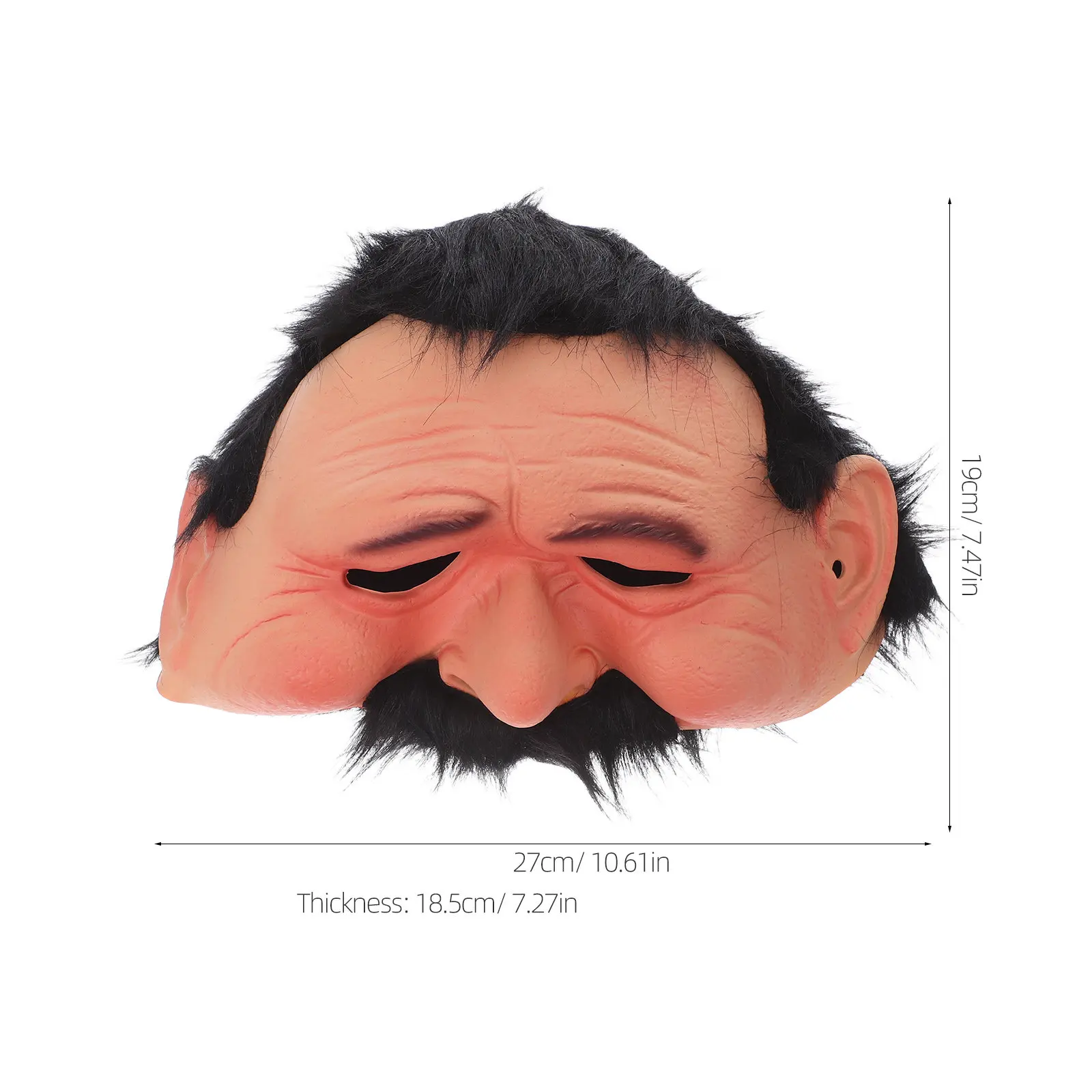 Latex Old Realistic Human Wrinkle Face Design for Halloween Costume Role Playing Masquerade Adult Party Accessory