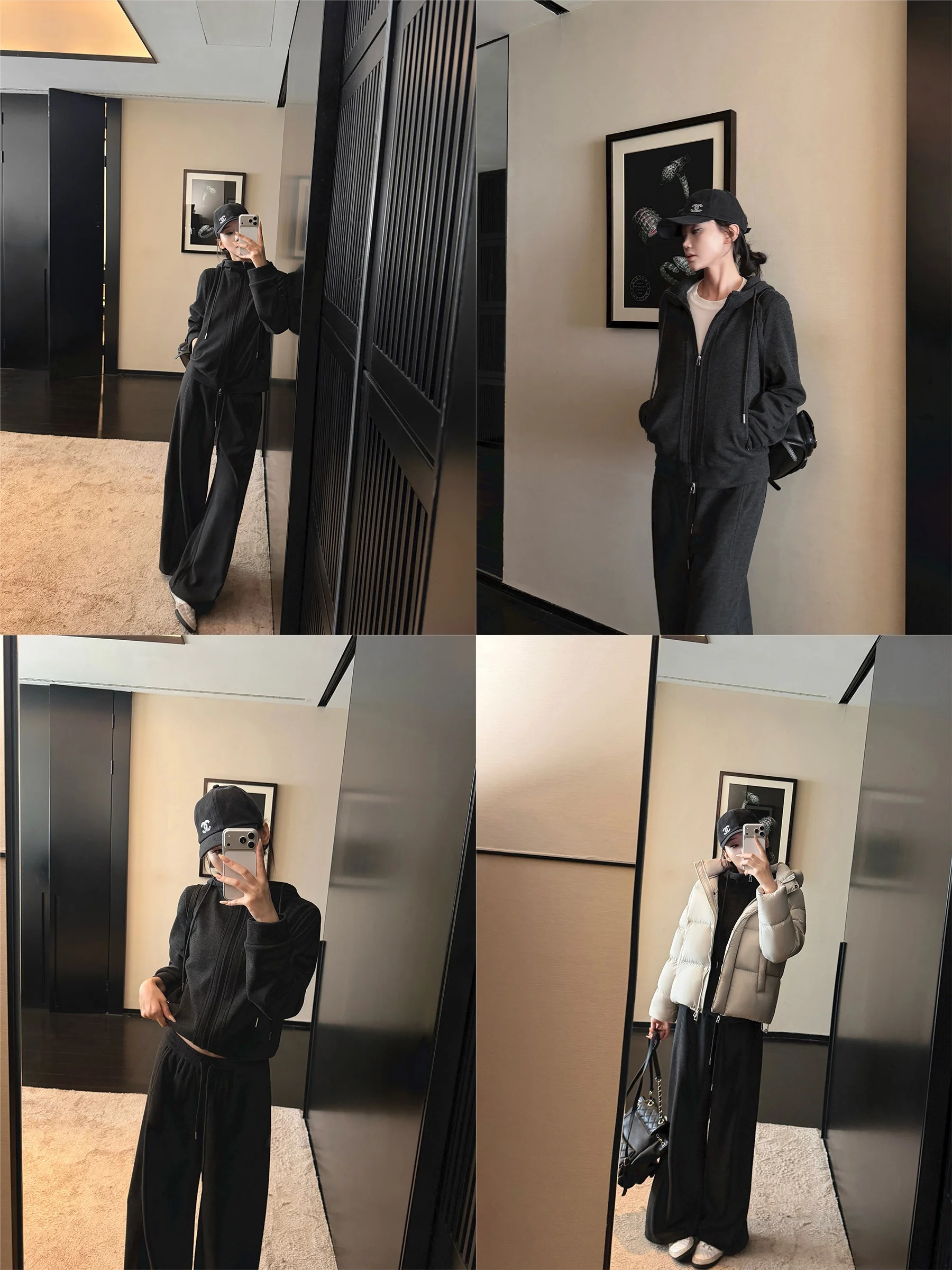 

5werkwen Slimming Acetate Wool Sweatirt Wide Leg Pants Set Faionable Winter Outfit Women's Casual Workwear Two-Piece Set