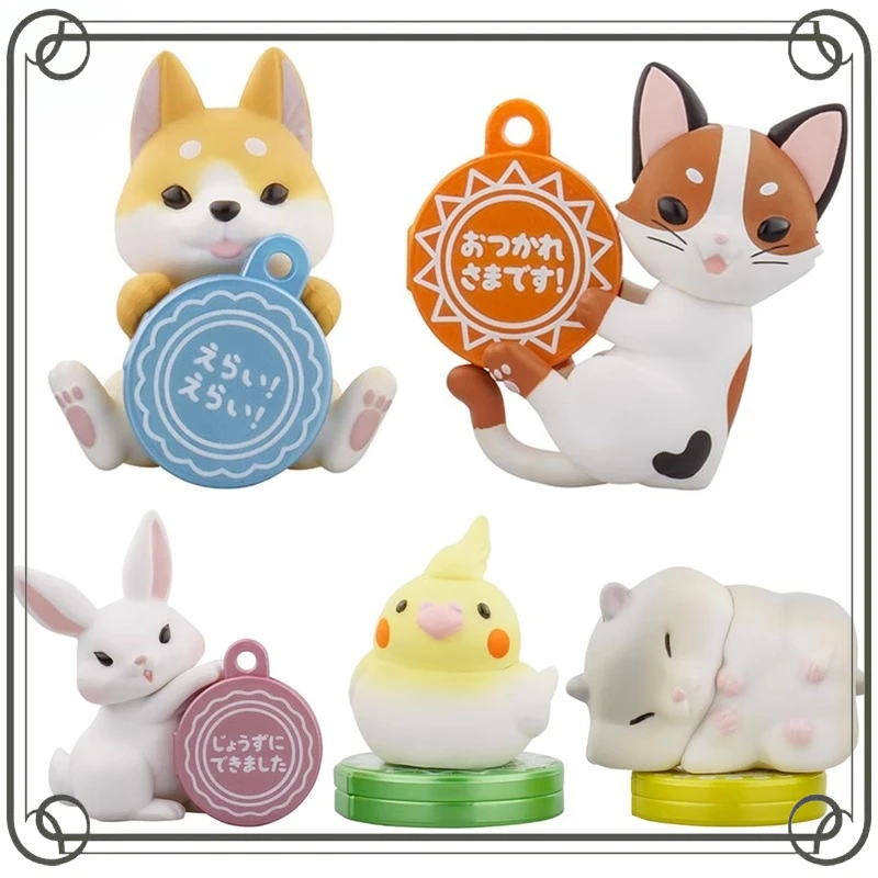 Animal Gashapon Cockatiel Shiba Inu Action Figure Cute Creativity Exquisite Miniature Ornament