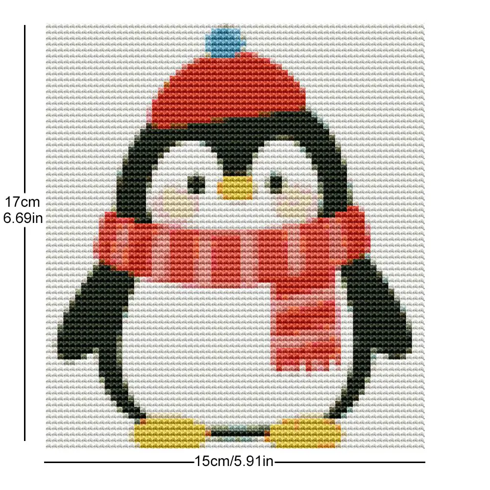 Evershine 12pcs Mini Cross Stitch Penguin Animal Embroidery Kit Apple Design Needlework DIY New Arrival Home Decoration