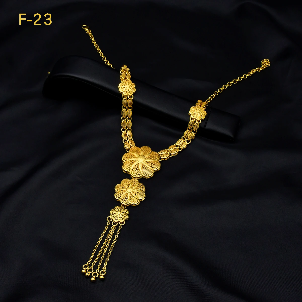 Dubai Indisches 24k Vergoldetes Schmuckset für Damen Party Arabische Afrikanische Lange Halsketten-Sets Braut Hochzeitsgeschenke Schmucksets – Detail 2