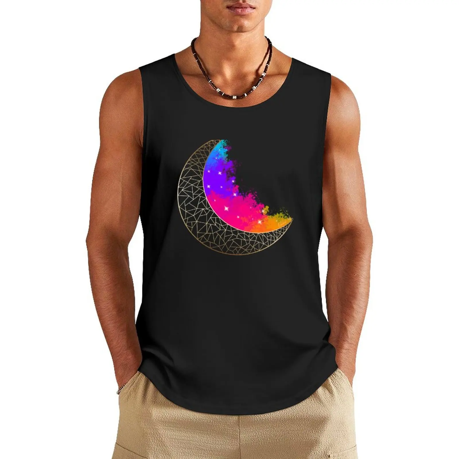 

Lunar Splash Moon Design Tank Top Men's t shirt sleeveless Men's t-shirts summer t shirt gym