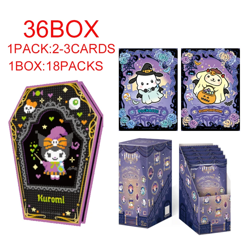Wholesale 36 Boxes Kayou Sanrio Halloween Surprise Night Vol.1 Collectible Trading Card Blind Box for Resale Business