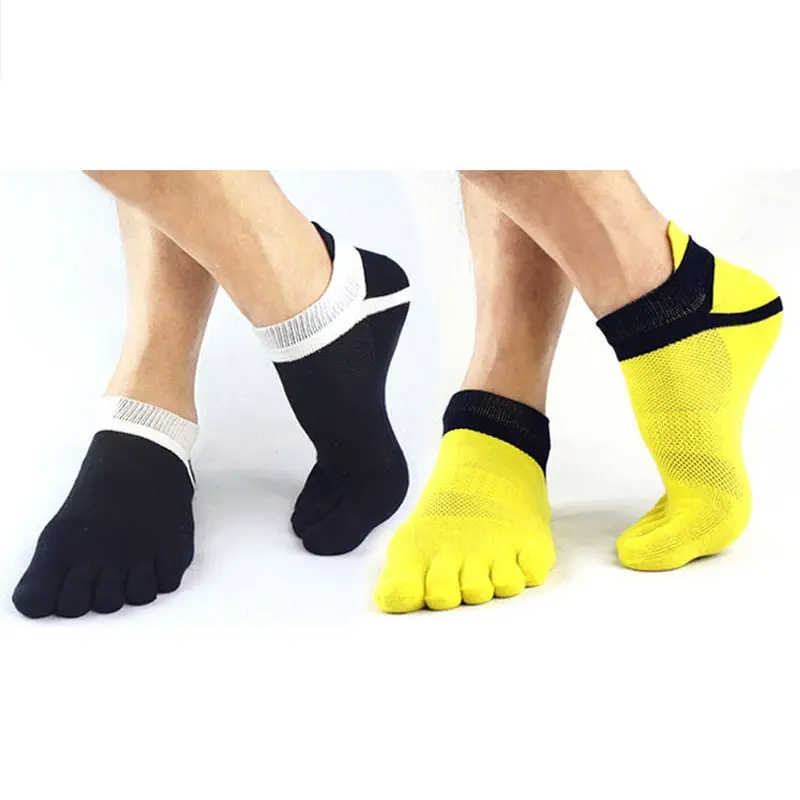 

5 Pairs/Lot Pure Ankle Cotton Sport Five Finger Socks Compression Men Breathable Invisible Deodorant No Show Socks With Toes