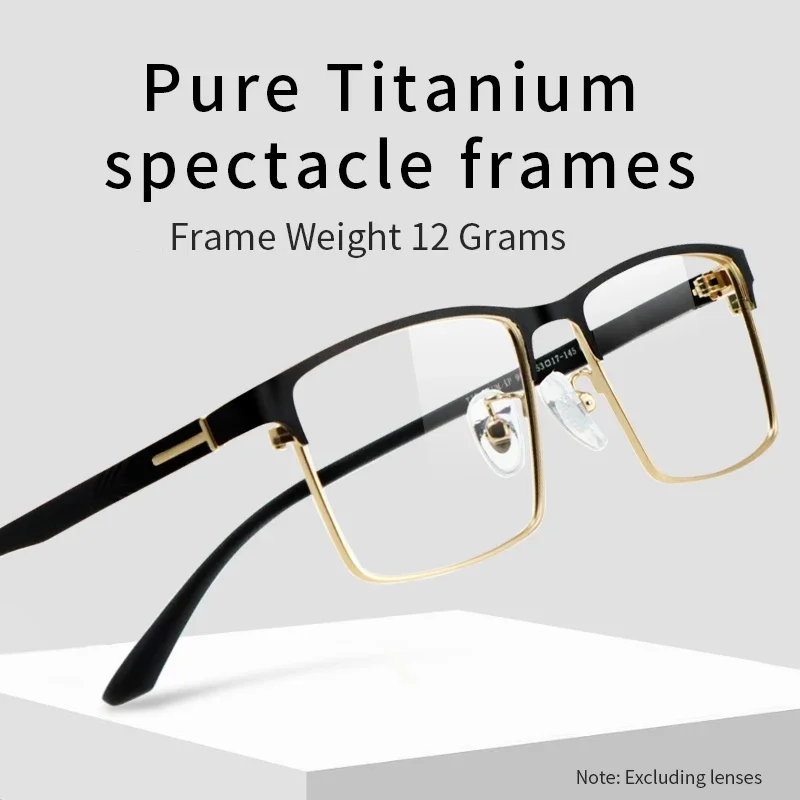 Photochromic Reading Sunglasses for Men, Ultralight Titanium Eyeglasses Frame, Presbyopia Eyeglasses,Square Glasses