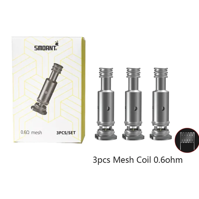 30 ชิ้น/ล็อต Smoant Charon เด็ก 0.6ohm ตาข่าย/1.2ohm Ni80 เปลี่ยนคอยล์ Core สําหรับ E- บุหรี่ Battlestar เด็ก Vape ชุด