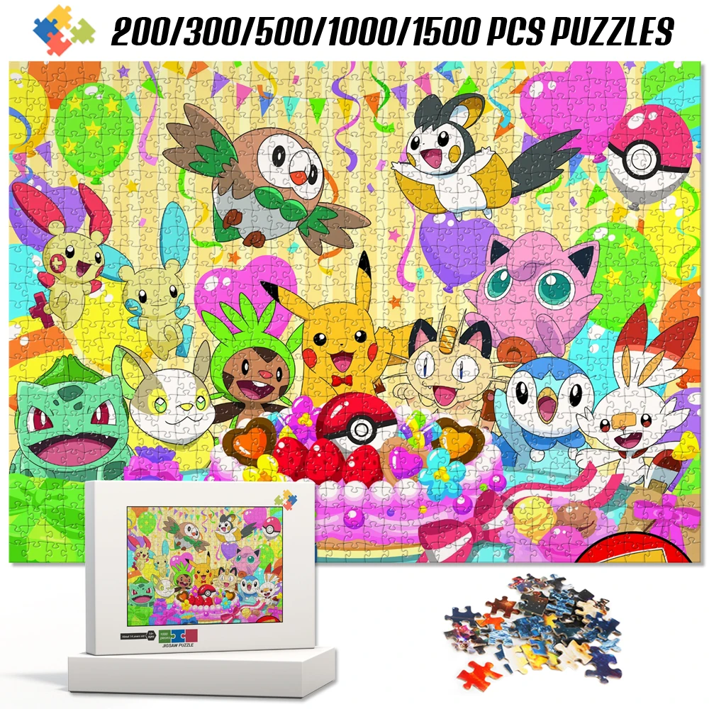 

Сложная деревянная головоломка-пазл Покемон из 1000 деталей, развивающая игра Монтессори, настольная игра для детей и взрослых, веселое развлечение, подарки для досуга