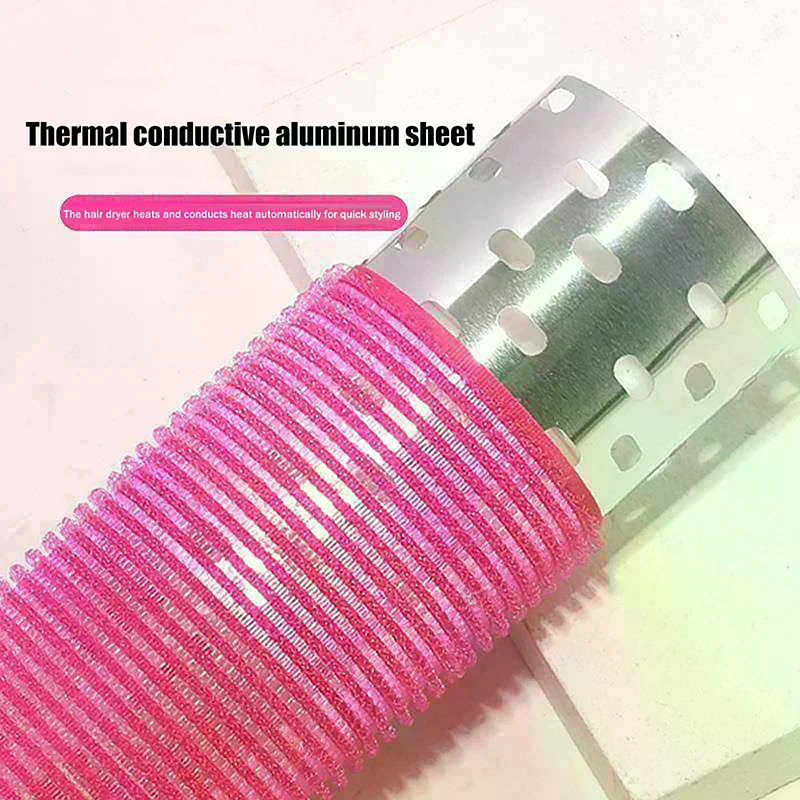 Color Aluminum Core Self-adhesive Hair Roll 5*9cm Pure Nylon Hook And Loop Roller Self Grip Styling Hot Thermal Volume Curler
