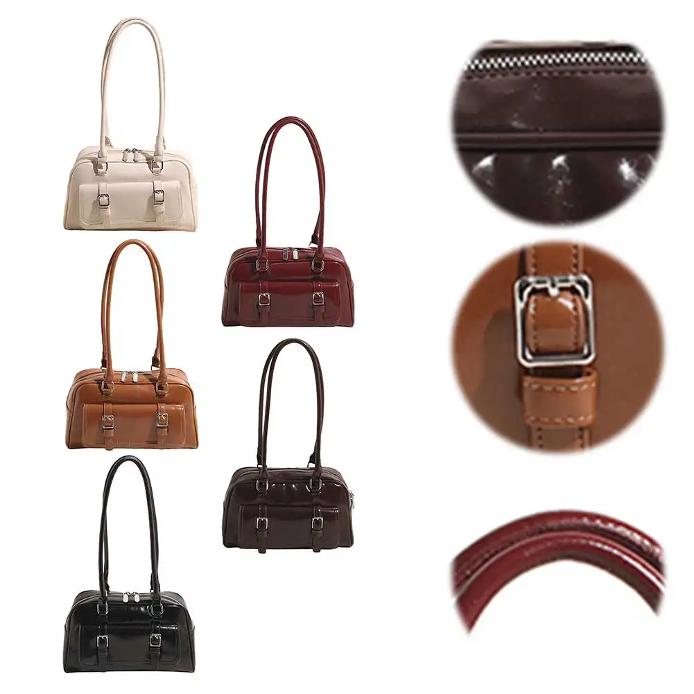 

Женская сумка Boston, сумка из искусственной кожи, однотонная сумка для подмышек, дорожная сумка на молнии с несколькими карманами, большая вместительная дорожная сумка Bolsas