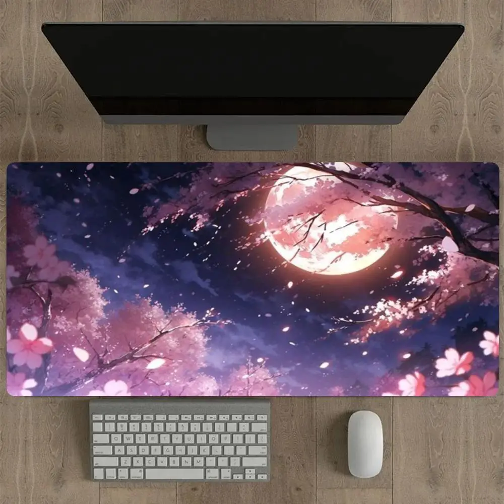 Pink cherry blossom series landscape mouse pad computer notebook desk pads thickened non-slip PC keyboard accessories