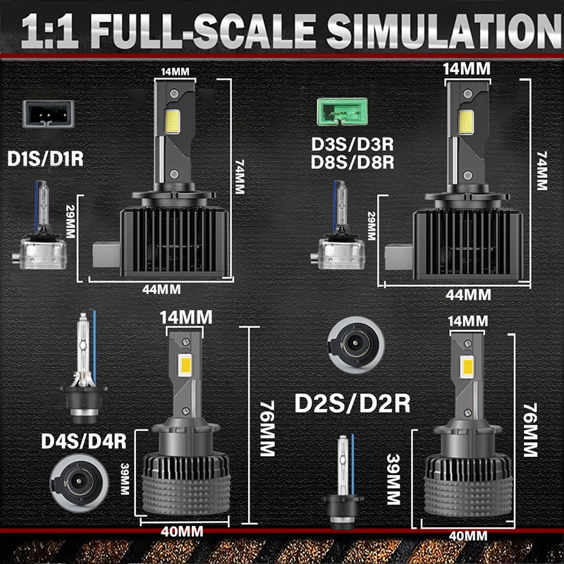 Faro a LED HID D1S D3S D1R D2S D2R D3R D4S D4R D5S D8S Plug and Play lampada automatica 6000K 30000LM lampadina di ricambio allo xeno CANBUS